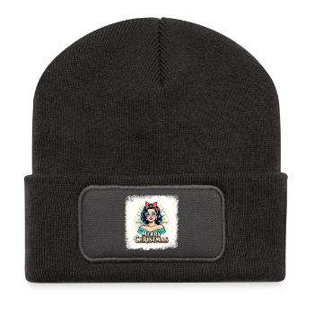 Retro Christmas Pin-Up t-shirt - Recycled Patch Beanie - dark grey - Front