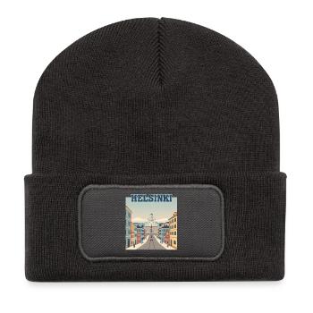 Helsinki Tram to Senate Square - Recycled Patch Beanie - dark grey - Front