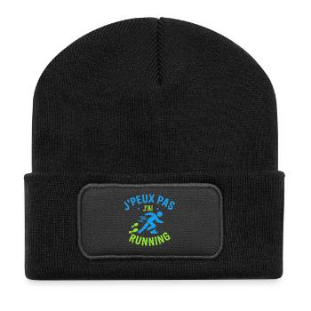 I can't I ran - Recycled Patch Beanie - black - Front