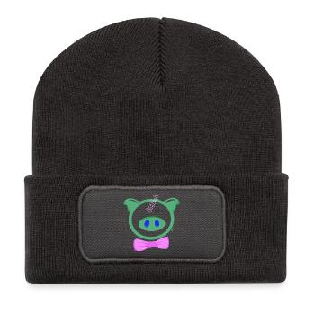 HoOoOh! Das schicke Schwein - Recycelte Patch Beanie - Dunkelgrau - Vorne
