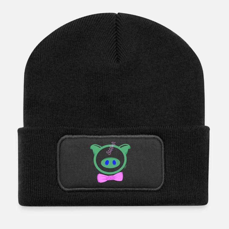HoOoOh! Das schicke Schwein - Recycelte Patch Beanie - Schwarz