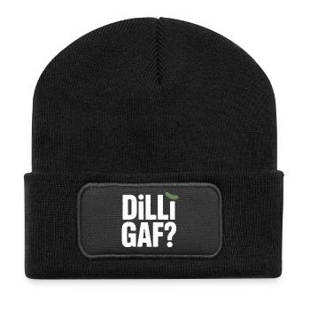 DILLIGAF? Dill Cucumber Sarcasm Humor Saying - Recycled Patch Beanie - black - Front
