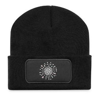 Mandala étoile de Noël avec des étoiles colorées - Beanie recyclé à patch - noir - Devant