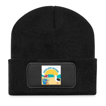 Save Our Seaside Illustration - Recycled Patch Beanie - black - Front