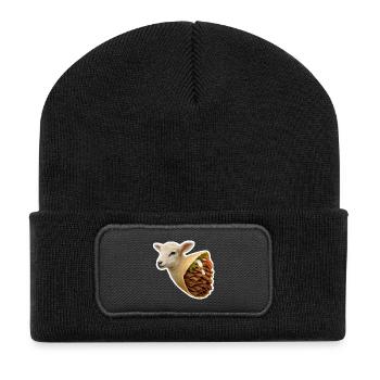Meat consumption | Döner lamb - Recycled Patch Beanie - black - Front