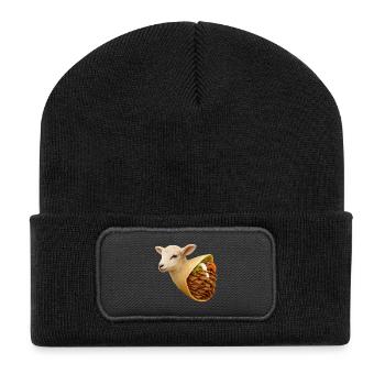 Lamb kebab | Reduced meat consumption - Recycled Patch Beanie - black - Front