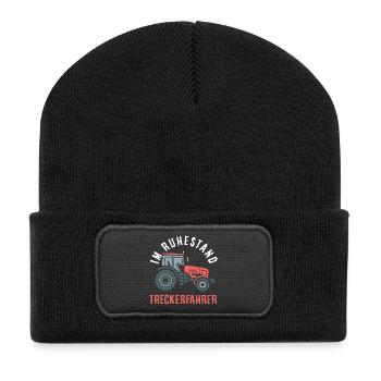 Traktorfahrer Ruhestand Beruf Rente Lustiges - Recycelte Patch Beanie - Schwarz - Vorne