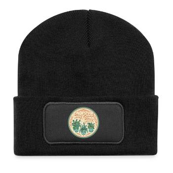 City Plant Club - Recycelte Patch Beanie - Schwarz - Vorne