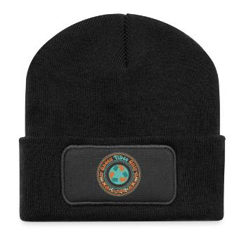 Des vibrations vertes pures - Beanie recyclé à patch - noir - Devant