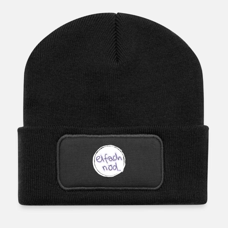 eifach nöd. - Recycelte Patch Beanie - Schwarz