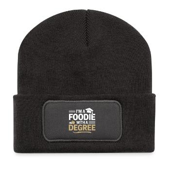 Diététicien diplômé en nutrition - Beanie recyclé à patch - charbon - Devant