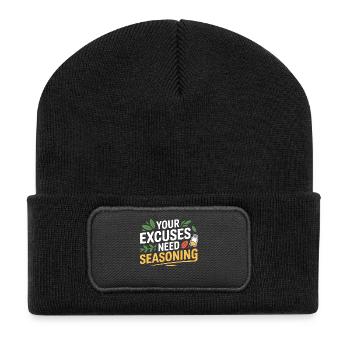 Leitfaden zur Motivation professioneller Ernährungsberater - Recycelte Patch Beanie - Schwarz - Vorne