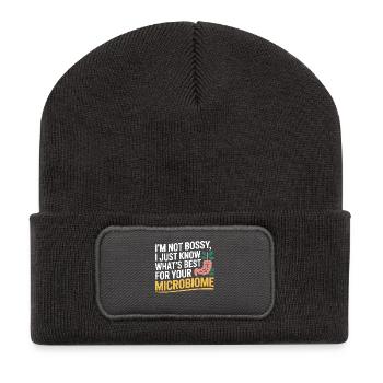 Diététicienne professionnelle experte en microbiome - Beanie recyclé à patch - charbon - Devant