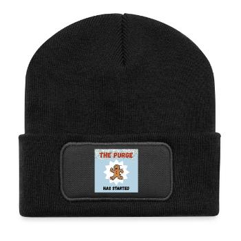 Gingerbread Man, Cookies, the Purge, Christmas - Recycled Patch Beanie - black - Front