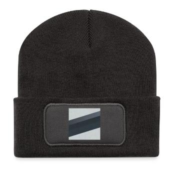 Scandi Geometric Art Grau Sand - Recycelte Patch Beanie - Dunkelgrau - Vorne