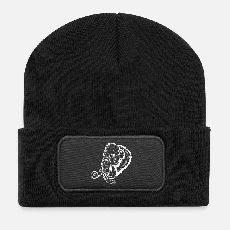 Mammoth Head Line Style - Recycled Patch Beanie - black