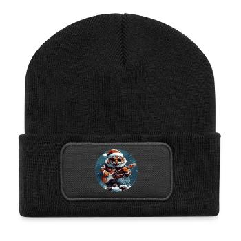 Tiger Christmas Guitar - Recycled Patch Beanie - black - Front