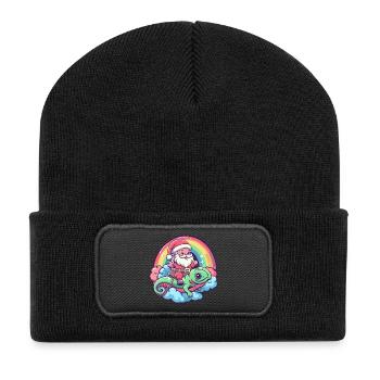 Chameleon Santa Claus Christmas - Recycled Patch Beanie - black - Front