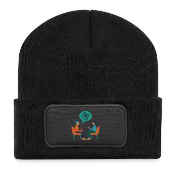 Thérapeute – Illustration de la psyché - Beanie recyclé à patch - noir - Devant