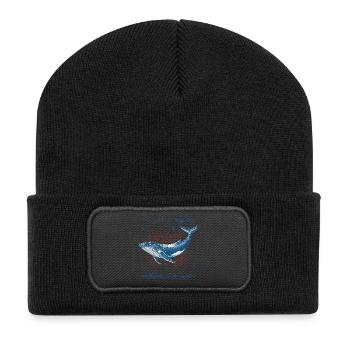 Baleine rétro mystique dans le cosmos - Beanie recyclé à patch - noir - Devant