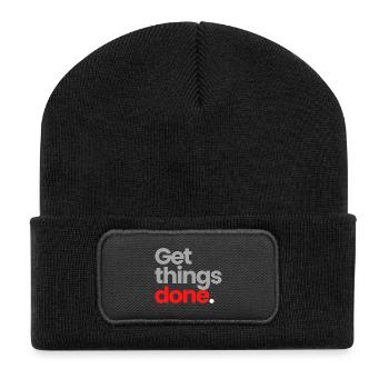 Get Things Done - Recycelte Patch Beanie - Schwarz - Vorne