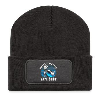 Vape Vaper E Cigarette Saying Vaping Gift - Recycled Patch Beanie - dark grey - Front