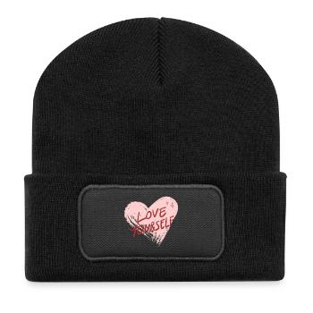 aime toi toi-même - Beanie recyclé à patch - noir - Devant