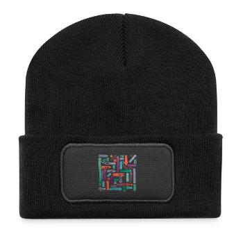 You are not lost, you are here - Recycelte Patch Beanie - Schwarz - Vorne