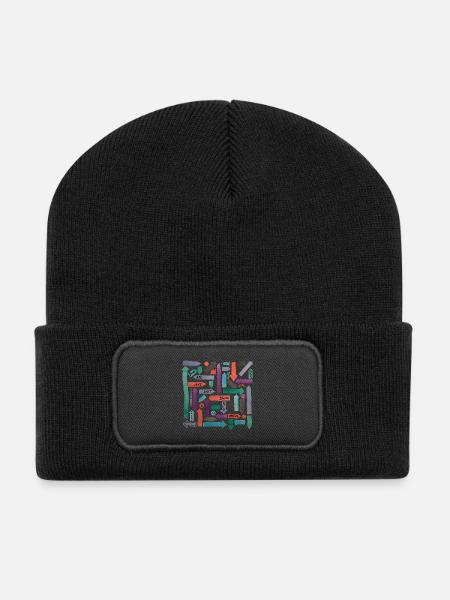 Tu n’es pas perdu, tu es là - Beanie recyclé à patch - noir