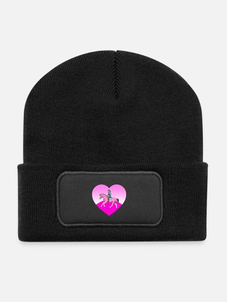 Pferde - Recycelte Patch Beanie - Schwarz