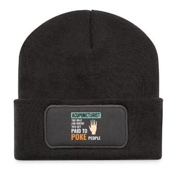 Lizenzierter TCM-Fachexperte spezialisiert - Recycelte Patch Beanie - Dunkelgrau - Vorne