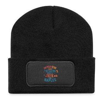 Maybe I sound like I'm listening to Naples - Recycled Patch Beanie - black - Front
