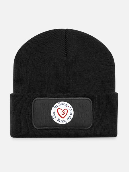 Blutspende, Herzsolidarität, - Recycelte Patch Beanie - Schwarz