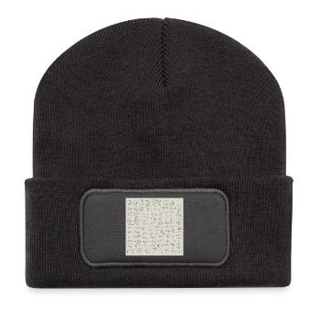 Nouveau langage abstrait - Beanie recyclé à patch - charbon - Devant