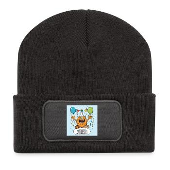 Party Monster mit Einäugigem Jubel - Recycelte Patch Beanie - Dunkelgrau - Vorne