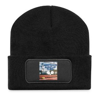 Reste calme et joue au padel - Beanie recyclé à patch - noir - Devant