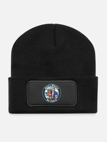 Fursona Be Furry - Recycelte Patch Beanie - Schwarz