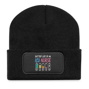 Battery level of an intensive care nurse Humor - Recycled Patch Beanie - black - Front