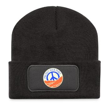 Protégez votre paix Santé mentale Pleine conscience - Beanie recyclé à patch - charbon - Devant