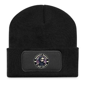 Nobody makes it out alive - Recycled Patch Beanie - black - Front