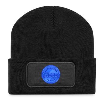 Andrey - Recycelte Patch Beanie - Schwarz - Vorne