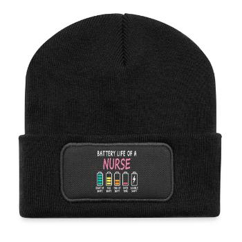 Niveau d’humour de type « batterie » d’un aidant - Beanie recyclé à patch - noir - Devant