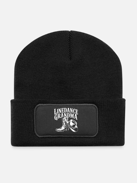 LineDance Oma - Recycelte Patch Beanie - Schwarz