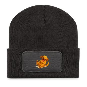 Laughing Flash Labrador T-Shirt – Funny Dog Motif - Recycled Patch Beanie - dark grey - Front