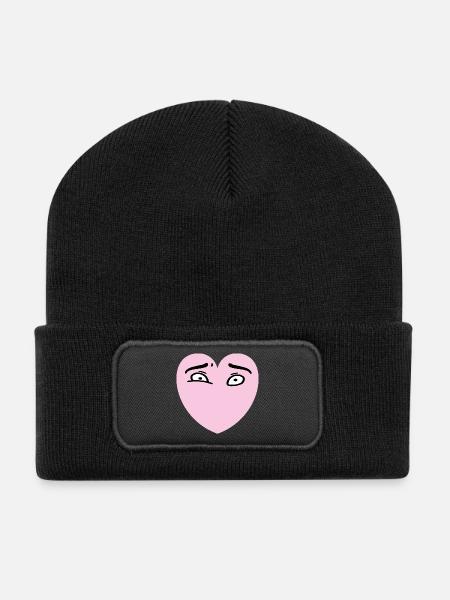Heart Eyes - Recycled Patch Beanie - black