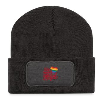 Personne n’est illégal - Logo Cool Pride - Beanie recyclé à patch - charbon - Devant