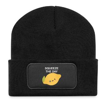 Squeeze the Day Lemon Charm - Recycled Patch Beanie - black - Front