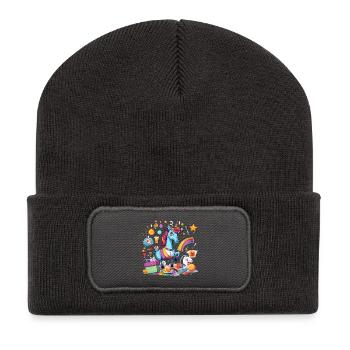Colorful Unicorn Party Magic - Recycled Patch Beanie - dark grey - Front