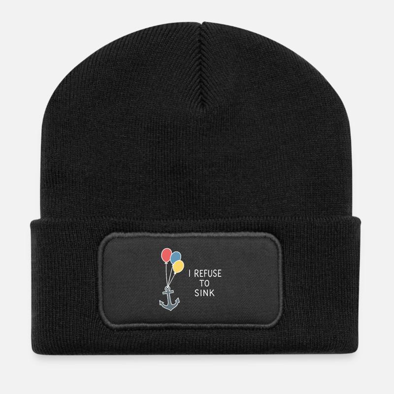 Refuse to Sink – Stärke & Meer - Recycelte Patch Beanie - Schwarz
