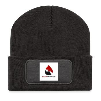 Emblem der Blutspendehände - Recycelte Patch Beanie - Dunkelgrau - Vorne